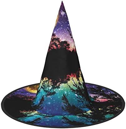 Night Sky With Trees Print Witch Hat for Halloween Parties