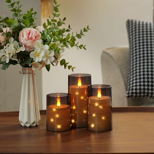 Amagic Flameless Candles With Remote and Fairy Lights