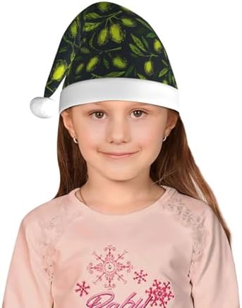 Salelf Green Branch Olive Santa Hat for Kids