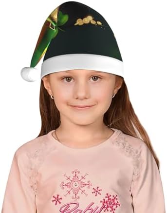 St Patrick Day Santa Hat for Kids Baby Plush Christmas Party Headwear
