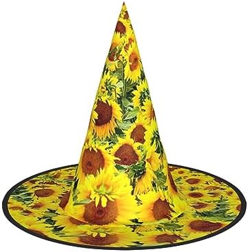 Sunflowers Print Witch Hat for Halloween Parties
