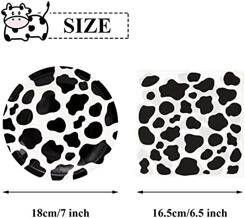 LhyBtm Cow Print Party Plates and Napkins Set