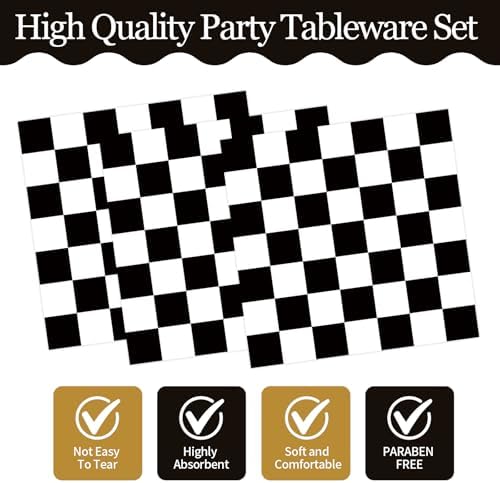 72Pcs Race Car Plates and Napkins Set
