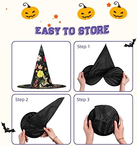 Colorful Boho Floral Halloween Witch Hat Costume
