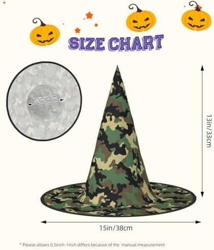 Camo Print Witch Hat for Halloween Parties