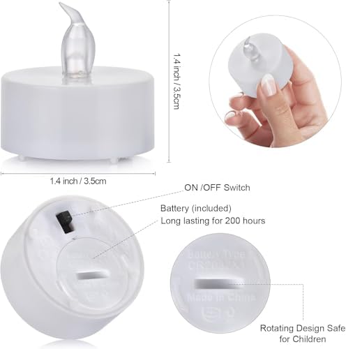 Tappovaly 100 Pack Battery Operated LED Tea Lights