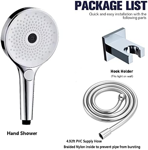 UWEREBFM Handheld Shower Head Set White Chrome