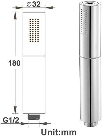 Brass Hand Shower Head with 2 Functions High Pressure Rain Spray