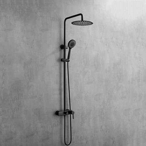 Brass Adjustable Height Wall Light with Hand Shower and Hose Kit