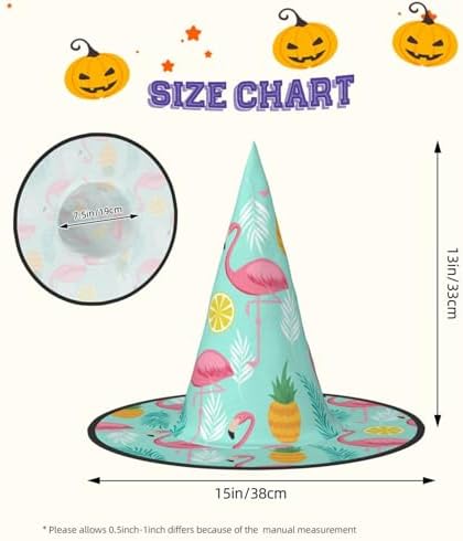 Flamingo Print Halloween Witch Hat for Parties and Cosplay