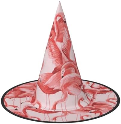 Flamingo Print Halloween Witch Hat for Parties and Costumes
