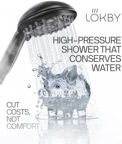 LOKBY 6-Setting Handheld Shower Head Set with High Pressure and Detachable Design