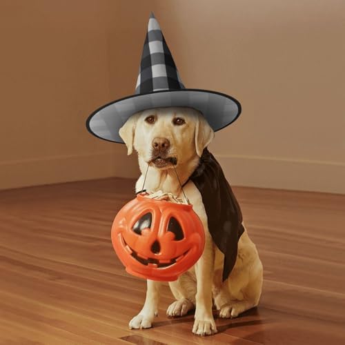 Black And White Plaid Witch Party Hat Costume Decor
