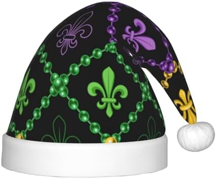 Salelf Mardi Gras Geometric Santa Hat for Kids