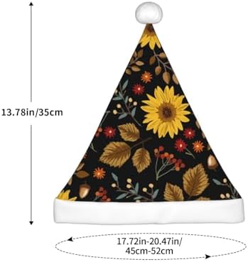 Salelf Sunflowers Leaves Santa Hat for Kids