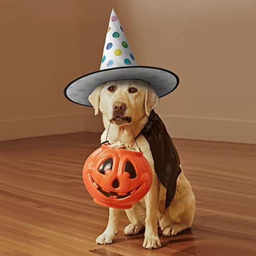 Blue Polka Dot Witch Hat for Halloween Parties