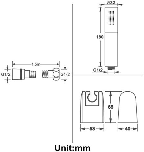 Handheld Shower Head Set with Brass Shower Head and Hose