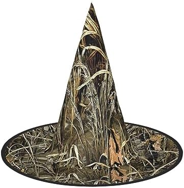 Camo Yellow Green Print Witch Hat for Parties