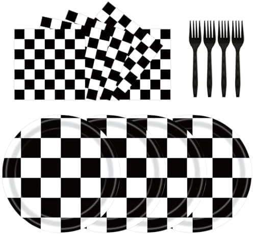 72Pcs Race Car Plates and Napkins Set
