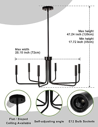 L LOHAS LED 6-Light Black Chandeliers