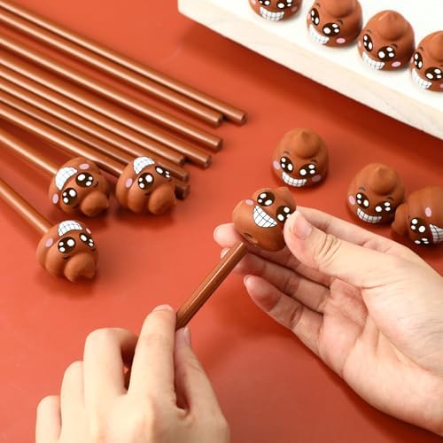24 Pcs Poop Pencil with Eraser Funny Party Favor Gift
