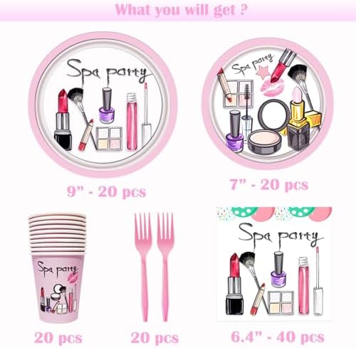 122pcs Spa Party Tableware Kit - 20 Guests