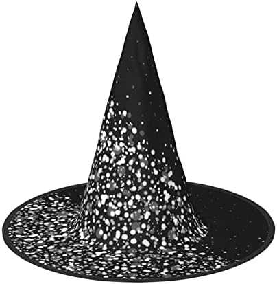Foldable Black White Glitter Witch Party Hat