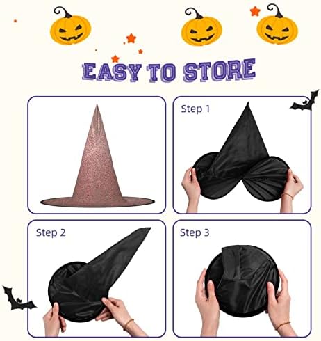 Rose Gold Red Print Witch Halloween Party Hat