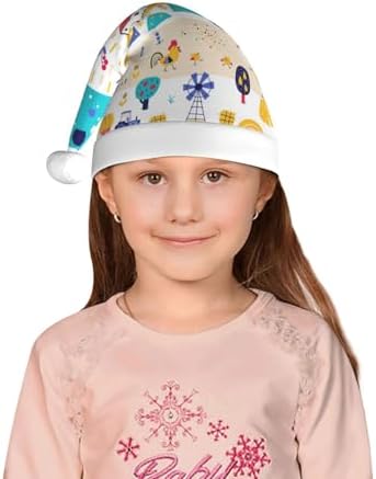 Funny Farm Santa Hat for Kids Christmas Party Headwear
