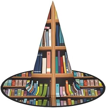 Witch Halloween Hat With Library Bookshelf Print
