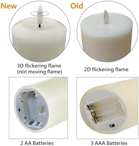 Flameless Candles with Remote and Timer Real Wax Pack of 3