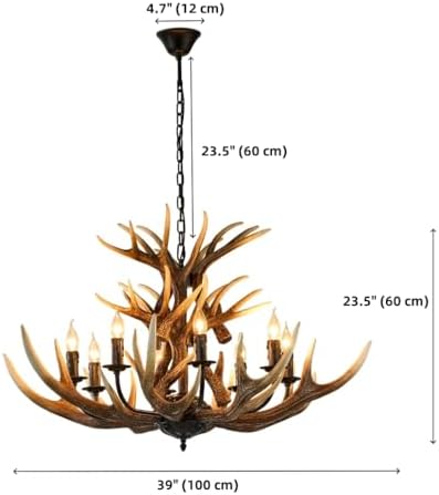 Rustic Deer Antler Chandelier 8 Light Farmhouse