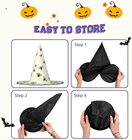 Bee Print Witch Hat for Halloween Parties and Cosplay