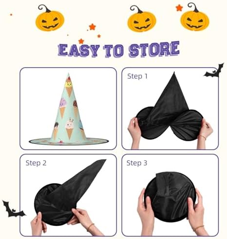 Jbyjbx Ice Cream Cone Carnival Halloween Witch Hat