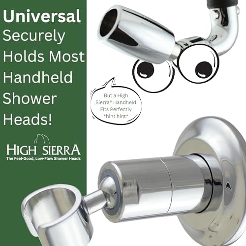 High Sierra All Metal Handheld Shower Holder - Chrome Finish