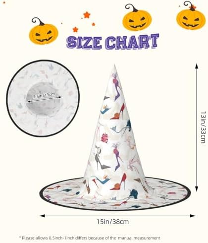 High Heel Shoes Print Witch Hat For Halloween Parties