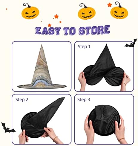 Unique Foldable Pale Blue Witch Hat for Halloween Costume