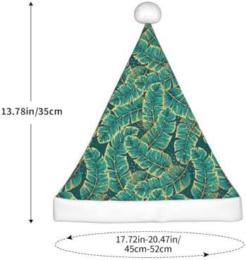 Gold and Green Tropic Leaves Santa Hat for Kids