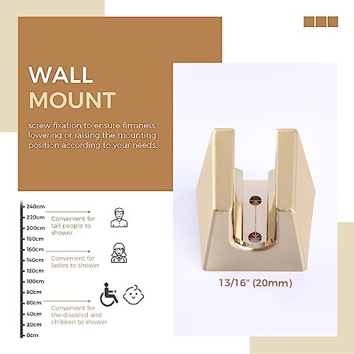 Hand Held Shower Bracket with Two Slots Brushed Gold