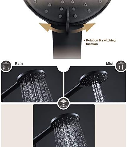 Uwerfm Black Handheld Shower Head with 3 Spray Modes