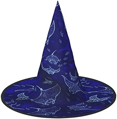 Jbyjbx Manta Ray Fish Print Halloween Witch Hat