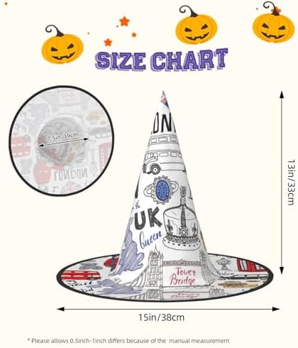 I Love London Print Witch Hat for Halloween Parties