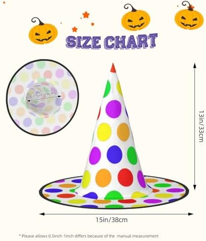 Polka Dot Print Witch Hat for Halloween Parties