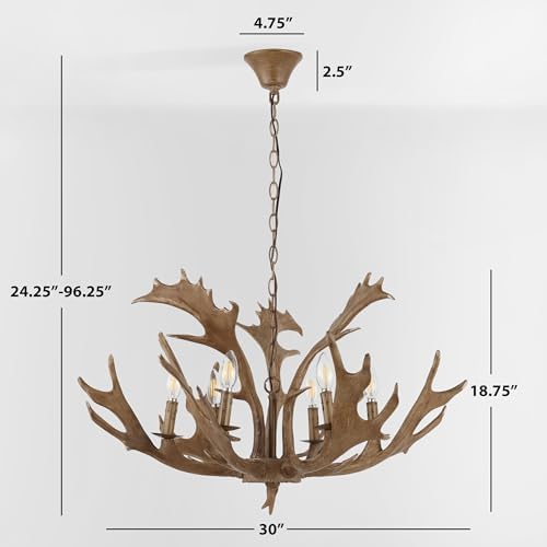 SAFAVIEH Brown Antler Chandelier with 6 Lamps