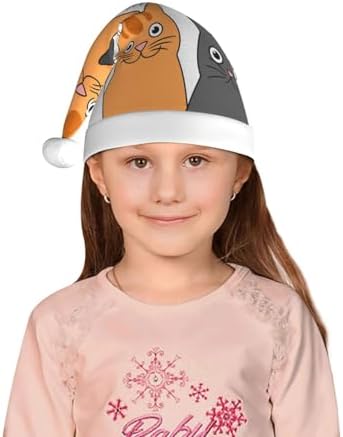 Funny Cats Santa Hat for Kids Baby Christmas Party