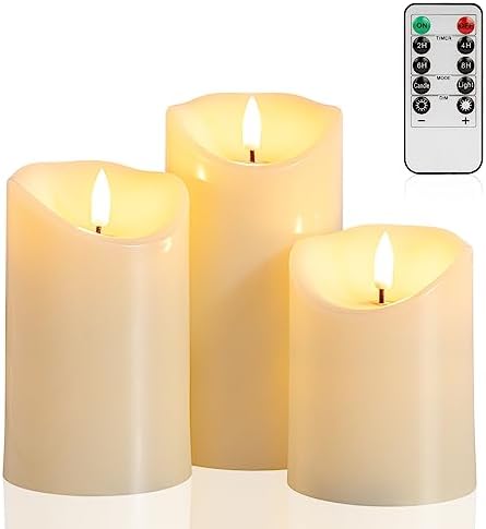 ANGELLOONG Flameless Candles with Remote Control Set of 3