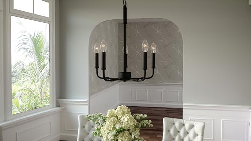 Quoizel Abner 5-Light Matte Black Chandelier