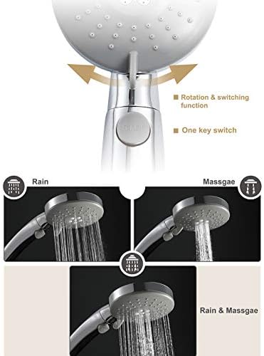 UWEREBFM Handheld Shower Head Set with 3 Spray Modes and High Pressure