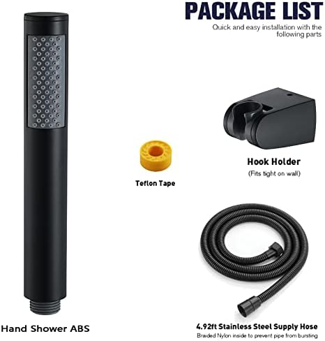 Uwerfm Brass Handheld Shower Head Kit with Holder and Hose