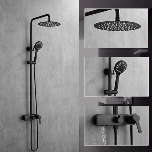 Brass Adjustable Height Wall Light with Hand Shower and Hose Kit